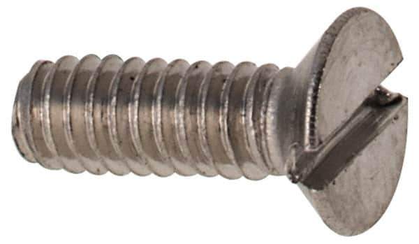 Value Collection - M2x0.40 Metric Coarse, 6mm OAL Slotted Drive Machine Screw - Flat Head, Grade 316 & A4 Stainless Steel, Uncoated, Without Washer - Eagle Tool & Supply