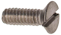 Value Collection - M2x0.40 Metric Coarse, 6mm OAL Slotted Drive Machine Screw - Flat Head, Grade 316 & A4 Stainless Steel, Uncoated, Without Washer - Eagle Tool & Supply