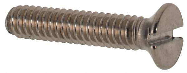 Value Collection - M2x0.40 Metric Coarse, 10mm OAL Slotted Drive Machine Screw - Flat Head, Grade 316 & A4 Stainless Steel, Uncoated, Without Washer - Eagle Tool & Supply