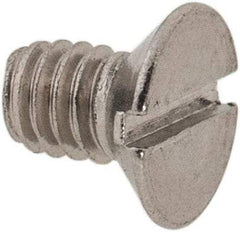 Value Collection - M2.5x0.45 Metric Coarse, 4mm OAL Slotted Drive Machine Screw - Flat Head, Grade 316 & A4 Stainless Steel, Uncoated, Without Washer - Eagle Tool & Supply