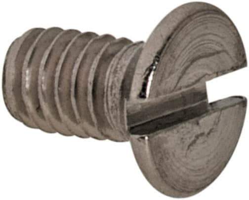 Value Collection - M2.5x0.45 Metric Coarse, 5mm OAL Slotted Drive Machine Screw - Flat Head, Grade 316 & A4 Stainless Steel, Uncoated, Without Washer - Eagle Tool & Supply