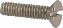 Value Collection - M2.5x0.45 Metric Coarse, 10mm OAL Slotted Drive Machine Screw - Flat Head, Grade 316 & A4 Stainless Steel, Uncoated, Without Washer - Eagle Tool & Supply