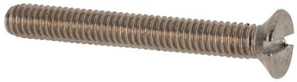 Value Collection - M2.5x0.45 Metric Coarse, 20mm OAL Slotted Drive Machine Screw - Flat Head, Grade 316 & A4 Stainless Steel, Uncoated, Without Washer - Eagle Tool & Supply