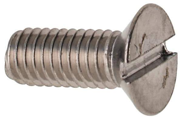 Value Collection - M3x0.50 Metric Coarse, 8mm OAL Slotted Drive Machine Screw - Flat Head, Grade 316 & A4 Stainless Steel, Uncoated, Without Washer - Eagle Tool & Supply