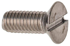 Value Collection - M3x0.50 Metric Coarse, 8mm OAL Slotted Drive Machine Screw - Flat Head, Grade 316 & A4 Stainless Steel, Uncoated, Without Washer - Eagle Tool & Supply