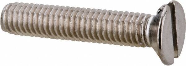 Value Collection - M3x0.50 Metric Coarse, 16mm OAL Slotted Drive Machine Screw - Flat Head, Grade 316 & A4 Stainless Steel, Uncoated, Without Washer - Eagle Tool & Supply