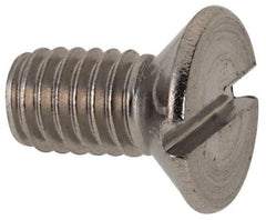 Value Collection - M4x0.70 Metric Coarse, 8mm OAL Slotted Drive Machine Screw - Flat Head, Grade 316 & A4 Stainless Steel, Uncoated, Without Washer - Eagle Tool & Supply