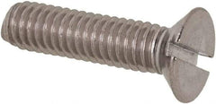 Value Collection - M4x0.70 Metric Coarse, 16mm OAL Slotted Drive Machine Screw - Flat Head, Grade 316 & A4 Stainless Steel, Uncoated, Without Washer - Eagle Tool & Supply