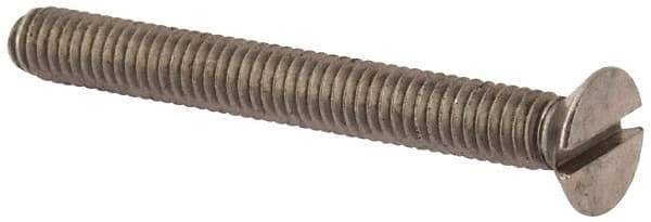 Value Collection - M4x0.70 Metric Coarse, 35mm OAL Slotted Drive Machine Screw - Flat Head, Grade 316 & A4 Stainless Steel, Uncoated, Without Washer - Eagle Tool & Supply