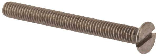 Value Collection - M4x0.70 Metric Coarse, 40mm OAL Slotted Drive Machine Screw - Flat Head, Grade 316 & A4 Stainless Steel, Uncoated, Without Washer - Eagle Tool & Supply
