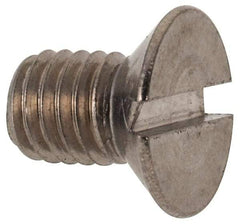 Value Collection - M5x0.80 Metric Coarse, 8mm OAL Slotted Drive Machine Screw - Flat Head, Grade 316 & A4 Stainless Steel, Uncoated, Without Washer - Eagle Tool & Supply