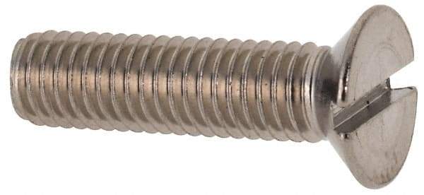 Value Collection - M5x0.80 Metric Coarse, 20mm OAL Slotted Drive Machine Screw - Flat Head, Grade 316 & A4 Stainless Steel, Uncoated, Without Washer - Eagle Tool & Supply