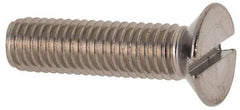 Value Collection - M5x0.80 Metric Coarse, 20mm OAL Slotted Drive Machine Screw - Flat Head, Grade 316 & A4 Stainless Steel, Uncoated, Without Washer - Eagle Tool & Supply