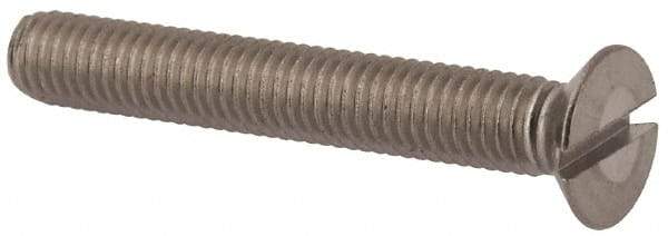 Value Collection - M5x0.80 Metric Coarse, 35mm OAL Slotted Drive Machine Screw - Flat Head, Grade 316 & A4 Stainless Steel, Uncoated, Without Washer - Eagle Tool & Supply