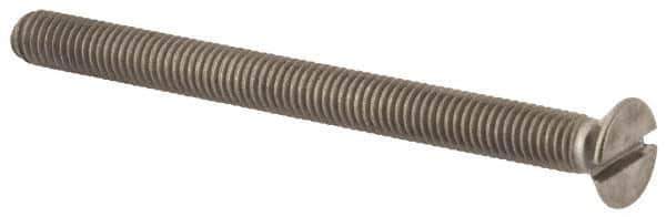 Value Collection - M5x0.80, 60mm OAL Slotted Drive Machine Screw - Flat Head, Grade 316 & A4 Stainless Steel, Uncoated, Without Washer - Eagle Tool & Supply