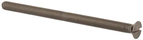 Value Collection - M5x0.80 Metric Coarse, 80mm OAL Slotted Drive Machine Screw - Flat Head, Grade 316 & A4 Stainless Steel, Uncoated, Without Washer - Eagle Tool & Supply
