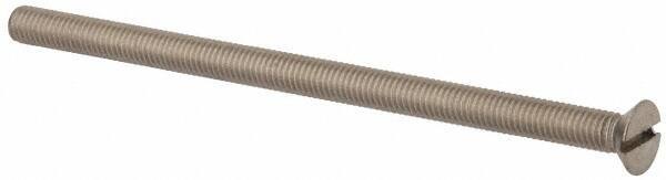 Value Collection - M5x0.80 Metric Coarse, 90mm OAL Slotted Drive Machine Screw - Flat Head, Grade 316 & A4 Stainless Steel, Uncoated, Without Washer - Eagle Tool & Supply