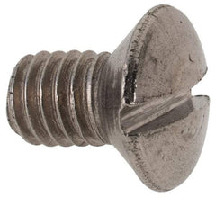 Value Collection - M6x1.00 Metric Coarse, 8mm OAL Slotted Drive Machine Screw - Flat Head, Grade 316 & A4 Stainless Steel, Uncoated, Without Washer - Eagle Tool & Supply