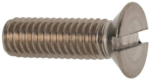 Value Collection - M6x1.00 Metric Coarse, 20mm OAL Slotted Drive Machine Screw - Flat Head, Grade 316 & A4 Stainless Steel, Uncoated, Without Washer - Eagle Tool & Supply