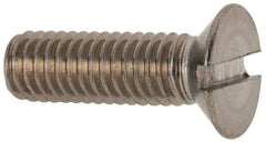 Value Collection - M6x1.00 Metric Coarse, 20mm OAL Slotted Drive Machine Screw - Flat Head, Grade 316 & A4 Stainless Steel, Uncoated, Without Washer - Eagle Tool & Supply