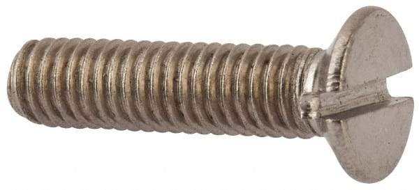 Value Collection - M6x1.00 Metric Coarse, 25mm OAL Slotted Drive Machine Screw - Flat Head, Grade 316 & A4 Stainless Steel, Uncoated, Without Washer - Eagle Tool & Supply