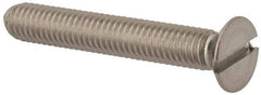 Value Collection - M6x1.00 Metric Coarse, 40mm OAL Slotted Drive Machine Screw - Flat Head, Grade 316 & A4 Stainless Steel, Uncoated, Without Washer - Eagle Tool & Supply