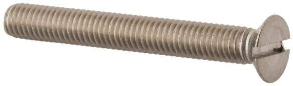 Value Collection - M6x1.00 Metric Coarse, 50mm OAL Slotted Drive Machine Screw - Flat Head, Grade 316 & A4 Stainless Steel, Uncoated, Without Washer - Eagle Tool & Supply