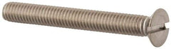 Value Collection - M6x1.00 Metric Coarse, 50mm OAL Slotted Drive Machine Screw - Flat Head, Grade 316 & A4 Stainless Steel, Uncoated, Without Washer - Eagle Tool & Supply