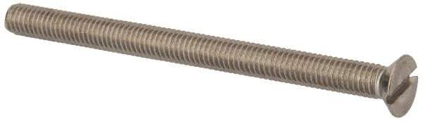 Value Collection - M6x1.00 Metric Coarse, 80mm OAL Slotted Drive Machine Screw - Flat Head, Grade 316 & A4 Stainless Steel, Uncoated, Without Washer - Eagle Tool & Supply