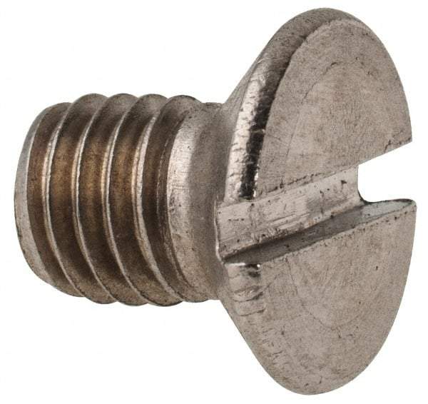Value Collection - M8x1.25 Metric Coarse, 12mm OAL Slotted Drive Machine Screw - Flat Head, Grade 316 & A4 Stainless Steel, Uncoated, Without Washer - Eagle Tool & Supply