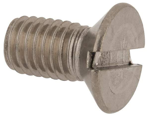 Value Collection - M8x1.25 Metric Coarse, 16mm OAL Slotted Drive Machine Screw - Flat Head, Grade 316 & A4 Stainless Steel, Uncoated, Without Washer - Eagle Tool & Supply