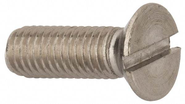 Value Collection - M8x1.25 Metric Coarse, 25mm OAL Slotted Drive Machine Screw - Flat Head, Grade 316 & A4 Stainless Steel, Uncoated, Without Washer - Eagle Tool & Supply
