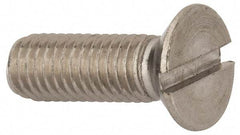 Value Collection - M8x1.25 Metric Coarse, 25mm OAL Slotted Drive Machine Screw - Flat Head, Grade 316 & A4 Stainless Steel, Uncoated, Without Washer - Eagle Tool & Supply
