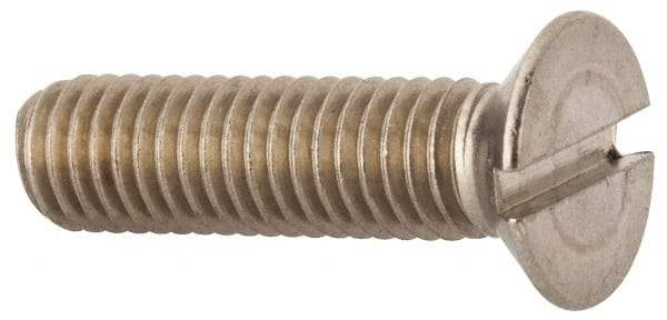 Value Collection - M8x1.25 Metric Coarse, 30mm OAL Slotted Drive Machine Screw - Flat Head, Grade 316 & A4 Stainless Steel, Uncoated, Without Washer - Eagle Tool & Supply