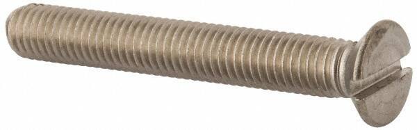 Value Collection - M8x1.25 Metric Coarse, 60mm OAL Slotted Drive Machine Screw - Flat Head, Grade 316 & A4 Stainless Steel, Uncoated, Without Washer - Eagle Tool & Supply