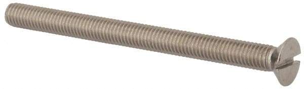 Value Collection - M8x1.25 Metric Coarse, 100mm OAL Slotted Drive Machine Screw - Flat Head, Grade 316 & A4 Stainless Steel, Uncoated, Without Washer - Eagle Tool & Supply