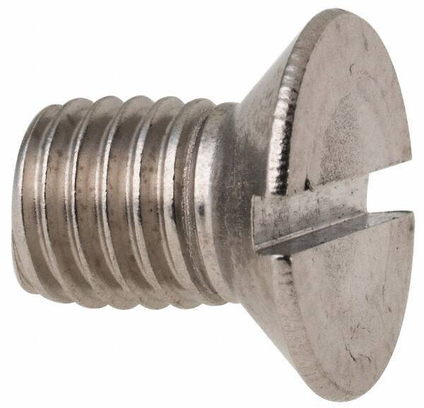 Value Collection - M10x1.50 Metric Coarse, 16mm OAL Slotted Drive Machine Screw - Flat Head, Grade 316 & A4 Stainless Steel, Uncoated, Without Washer - Eagle Tool & Supply