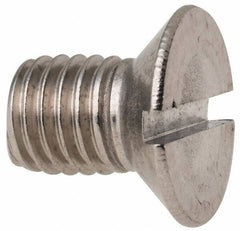 Value Collection - M10x1.50 Metric Coarse, 16mm OAL Slotted Drive Machine Screw - Flat Head, Grade 316 & A4 Stainless Steel, Uncoated, Without Washer - Eagle Tool & Supply