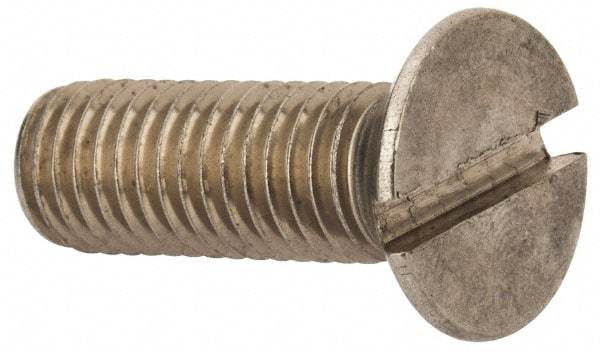 Value Collection - M10x1.50 Metric Coarse, 30mm OAL Slotted Drive Machine Screw - Flat Head, Grade 316 & A4 Stainless Steel, Uncoated, Without Washer - Eagle Tool & Supply