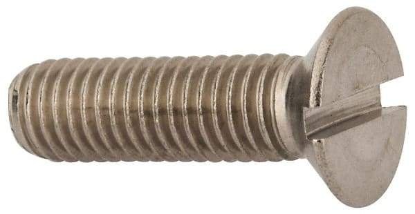 Value Collection - M10x1.50 Metric Coarse, 35mm OAL Slotted Drive Machine Screw - Flat Head, Grade 316 & A4 Stainless Steel, Uncoated, Without Washer - Eagle Tool & Supply