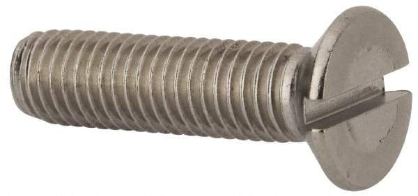 Value Collection - M10x1.50 Metric Coarse, 40mm OAL Slotted Drive Machine Screw - Flat Head, Grade 316 & A4 Stainless Steel, Uncoated, Without Washer - Eagle Tool & Supply