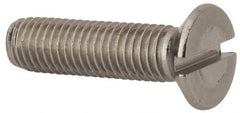 Value Collection - M10x1.50 Metric Coarse, 40mm OAL Slotted Drive Machine Screw - Flat Head, Grade 316 & A4 Stainless Steel, Uncoated, Without Washer - Eagle Tool & Supply