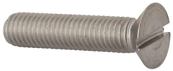 Value Collection - M10x1.50 Metric Coarse, 45mm OAL Slotted Drive Machine Screw - Flat Head, Grade 316 & A4 Stainless Steel, Uncoated, Without Washer - Eagle Tool & Supply