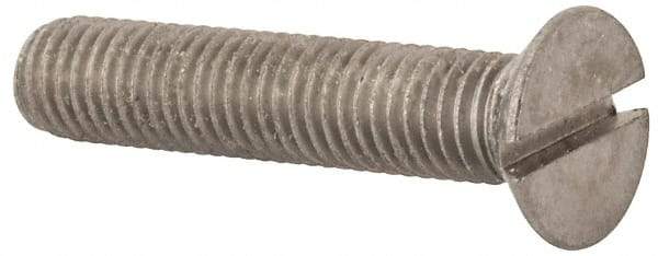 Value Collection - M10x1.50 Metric Coarse, 50mm OAL Slotted Drive Machine Screw - Flat Head, Grade 316 & A4 Stainless Steel, Uncoated, Without Washer - Eagle Tool & Supply