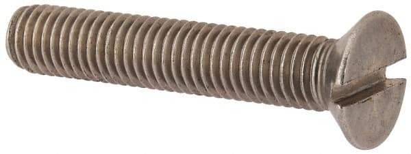 Value Collection - M10x1.50 Metric Coarse, 55mm OAL Slotted Drive Machine Screw - Flat Head, Grade 316 & A4 Stainless Steel, Uncoated, Without Washer - Eagle Tool & Supply