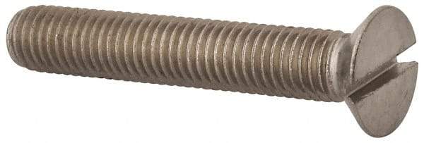 Value Collection - M10x1.50 Metric Coarse, 60mm OAL Slotted Drive Machine Screw - Flat Head, Grade 316 & A4 Stainless Steel, Uncoated, Without Washer - Eagle Tool & Supply