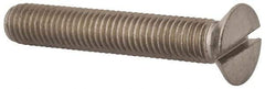 Value Collection - M10x1.50 Metric Coarse, 60mm OAL Slotted Drive Machine Screw - Flat Head, Grade 316 & A4 Stainless Steel, Uncoated, Without Washer - Eagle Tool & Supply