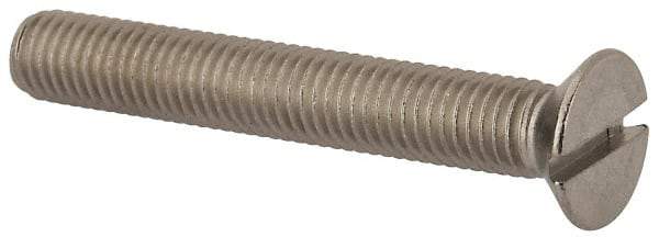 Value Collection - M10x1.50, 70mm OAL Slotted Drive Machine Screw - Flat Head, Grade 316 & A4 Stainless Steel, Uncoated, Without Washer - Eagle Tool & Supply