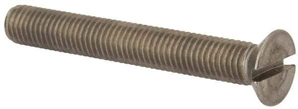 Value Collection - M10x1.50 Metric Coarse, 75mm OAL Slotted Drive Machine Screw - Flat Head, Grade 316 & A4 Stainless Steel, Uncoated, Without Washer - Eagle Tool & Supply
