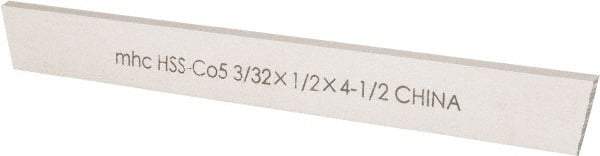 Interstate - 3/32 Inch Wide x 1/2 Inch High x 4-1/2 Inch Long, Parallel Cutoff Blade - M35 Grade, Bright Finish - Exact Industrial Supply